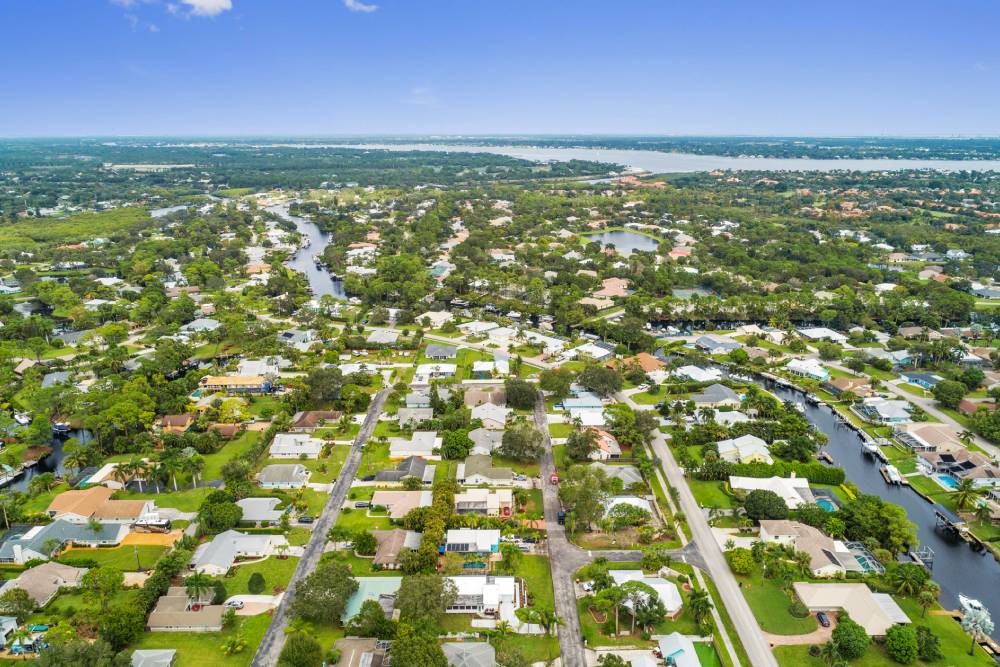 An aerial view of Palm City, Florida (FL)